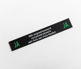 Postwensplaatje, gelijkliggend, zelfklevend, zwart, Ja/Ja