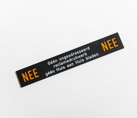 Postwensplaatje, gelijkliggend, zelfklevend, zwart, Nee/Nee